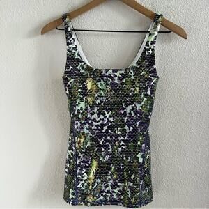 Lululemon Active Tank Top Shelf Bra Floral Sport Backdrop Iris 4